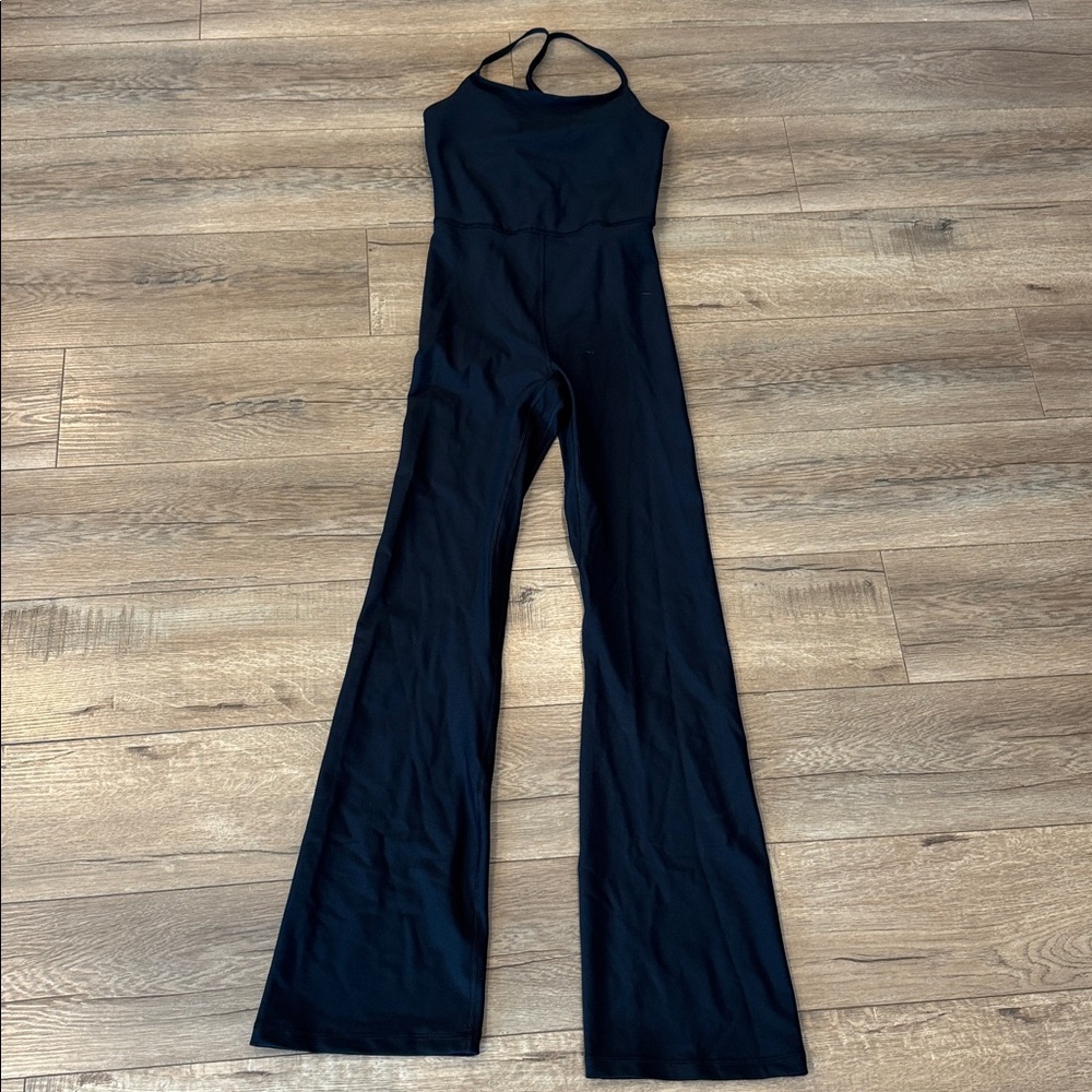 Abercrombie & Fitch YPB Sculptlux Black Racer-Back Wide Leg Jumpsuit